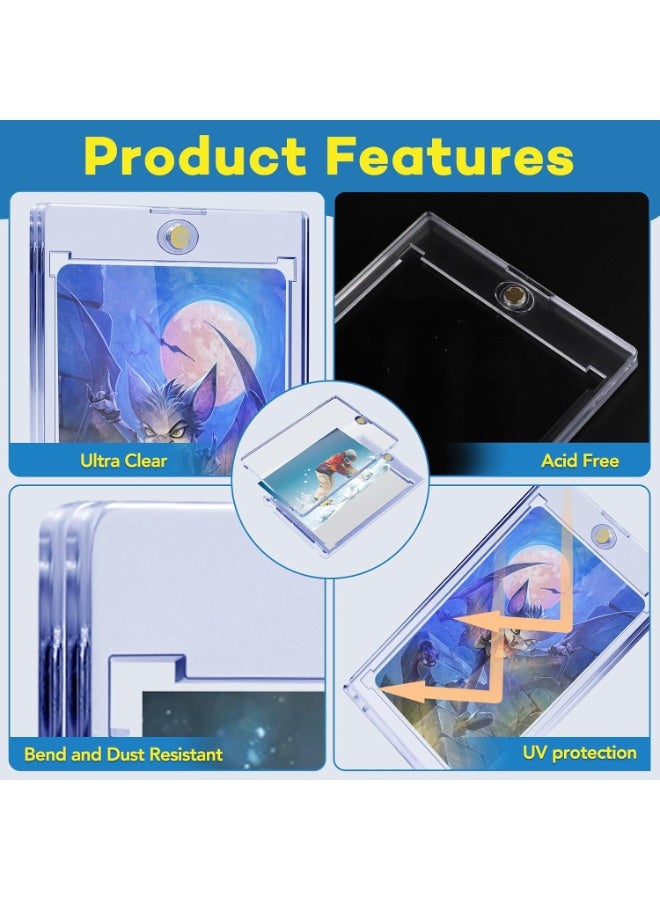 Magnetic card holder, one click card holder, protective hard plastic transaction card box, sports card, football card, game card display box - Image 2